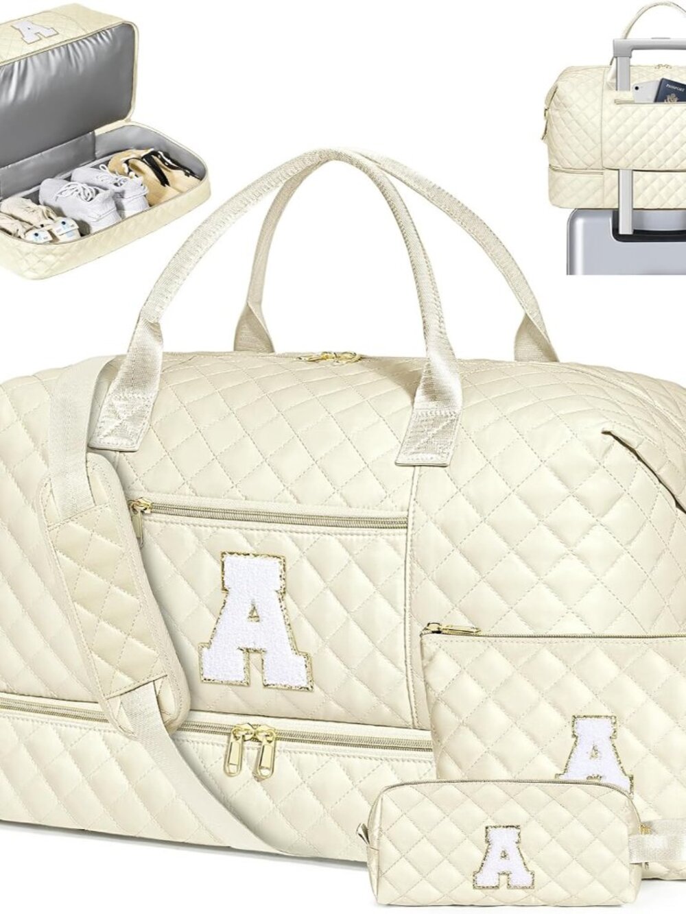 Graduation Birthday Gift for Her, Personalized Initial Weekender Bag for Women 4